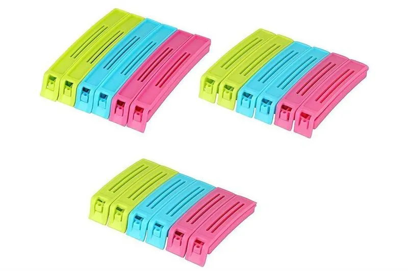 18 Pcs - 3 Different Size Plastic Food Snack Bag Pouch Clip Sealer Large (Set of 18, Multi-Color) (Multicolor)