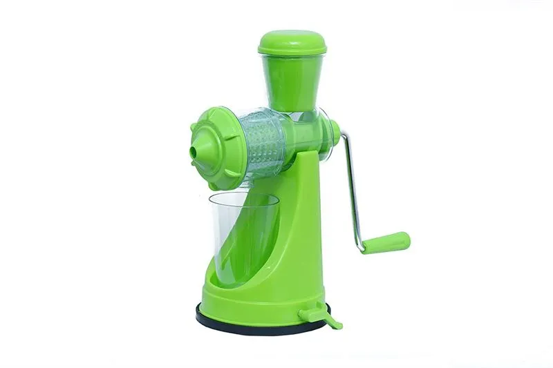 Plastic Hand Juicer with Waste Container for Fruits and Vegetables with SS Jali (Multicolor)